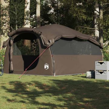 Tenda Familiare a Tunnel per 6 Persone Marrone Resistente all'acqua