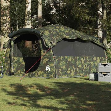 Tenda Familiare a Tunnel per 6 Persone Mimetica Resistente all'acqua