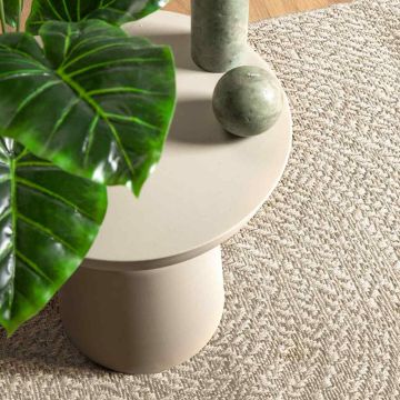 Tappeto ZIZUR Crema 240x240 cm Aspetto Iuta Interni ed Esterni