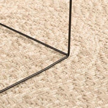 Tappeto ZIZUR Beige Ø 120cm Aspetto Iuta per Interni ed Esterni
