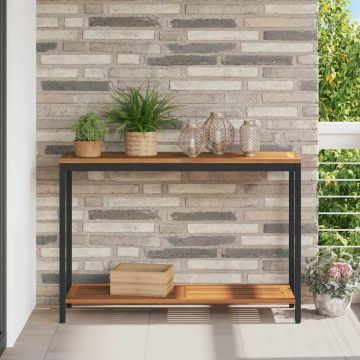 Tavolo da Esterno Naturale e Nero 110 x 35 x 75 cm