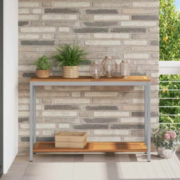 Tavolo da Esterno Naturale e Grigio 110 x 35 x 75 cm
