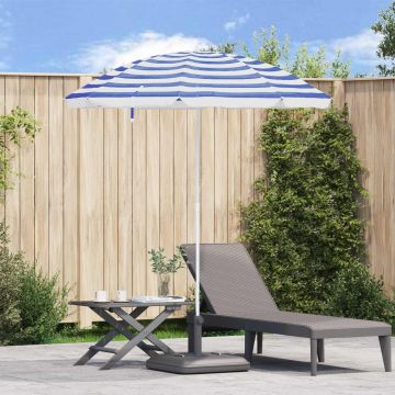 Ombrello da giardino 240 cm Poliestere 170T Blu e Bianco