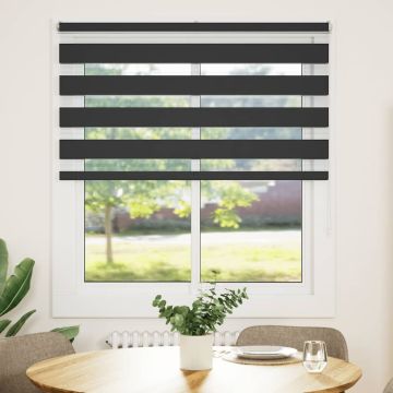 Tenda a Rullo Zebra Nero Larghezza Tessuto 120,9 cm Poliestere