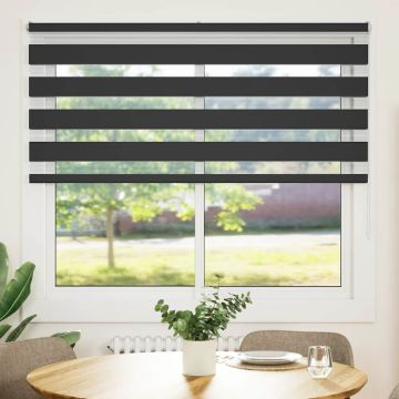 Tenda a Rullo Zebra Nero Larghezza Tessuto 155,9 cm Poliestere
