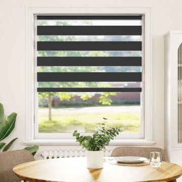 Tenda a Rullo Zebra Nero Larghezza Tessuto 110,9 cm Poliestere