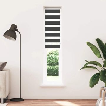 Tenda a Rullo Zebra Nero Larghezza Tessuto 45,9 cm Poliestere