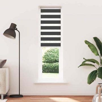 Tenda a Rullo Zebra Nero Larghezza Tessuto 55,9 cm Poliestere
