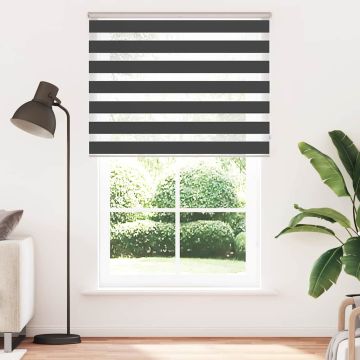 Tenda a Rullo Zebra Nero Larghezza Tessuto 140,9 cm Poliestere