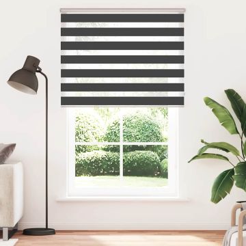 Tenda a Rullo Zebra Nero Larghezza Tessuto 135,9 cm Poliestere