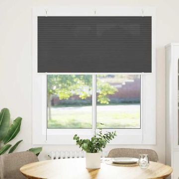 Tenda Plissettata Nera 115x150 cm Larghezza Tessuto 114,4 cm
