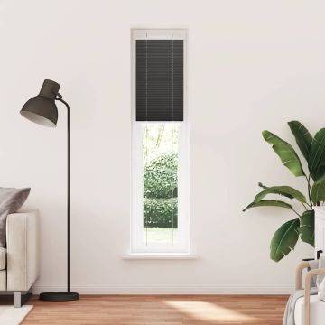 Tenda Plissettata Nera 40x200 cm Larghezza Tessuto 39,4 cm