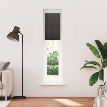 Tenda Plissettata Nera 45x200 cm Larghezza Tessuto 44,4 cm