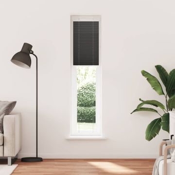 Tenda Plissettata Nera 50x200 cm Larghezza Tessuto 49,4 cm