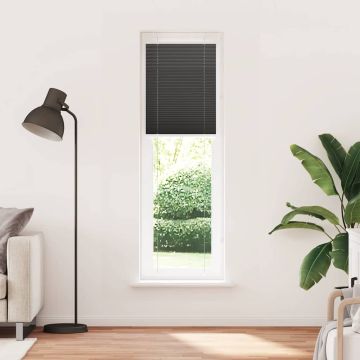 Tenda Plissettata Nera 65x200 cm Larghezza Tessuto 64,4 cm