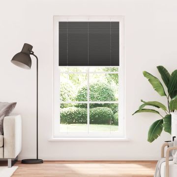 Tenda Plissettata Nera 105x200 cm Larghezza Tessuto 104,4 cm