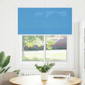 Tenda Plissettata Blu 115x100 cm Larghezza Tessuto 114,4 cm
