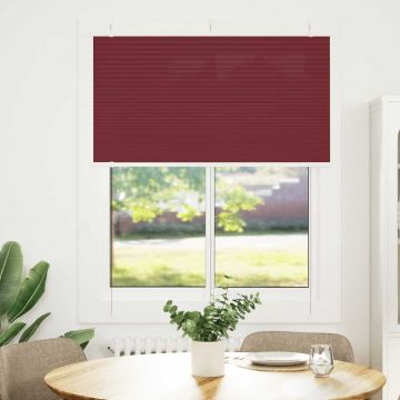 Tenda Plissettata Rosso Bordeaux 105x100 cm Larghezza Tessuto
