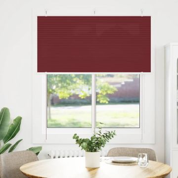 Tenda Plissettata Rosso Bordeaux 115x100 cm Larghezza Tessuto