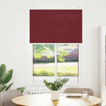 Tenda Plissettata Rosso Bordeaux 85x150 cm Larghezza Tessuto