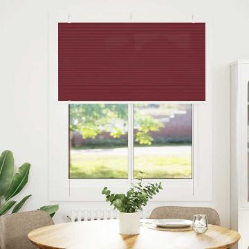 Tenda Plissettata Rosso Bordeaux 105x150 cm Larghezza Tessuto