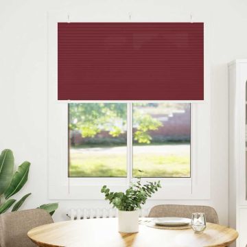 Tenda Plissettata Rosso Bordeaux 110x150 cm Larghezza Tessuto