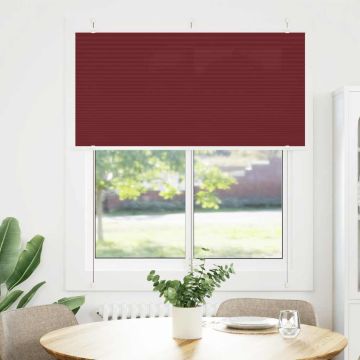Tenda Plissettata Rosso Bordeaux 115x150 cm Larghezza Tessuto