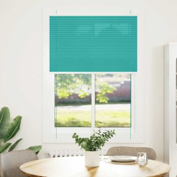 Tenda Plissettata Verde petrolio 95x150 cm Larghezza Tessuto