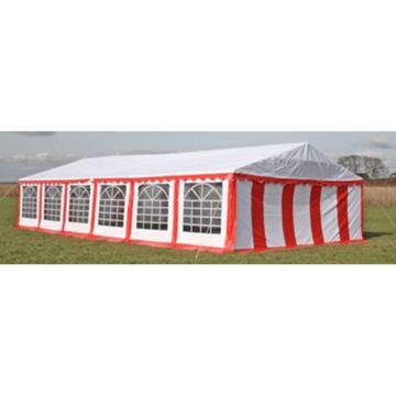Tetto e pareti di gazebo da festa 12 x 6 m Rosso & Bianco
