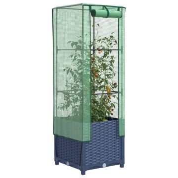 Letto Rialzato con Copertura Serra Effetto Rattan 40x40x139 cm