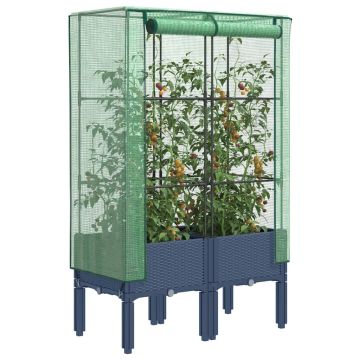 Letto Rialzato con Copertura Serra Effetto Rattan 80x40x140 cm