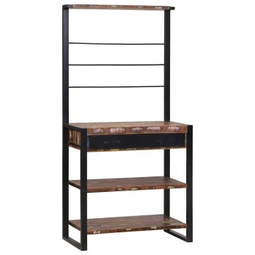 Scaffale da cucina Multicolore e nero 80 x 40 x 160 cm