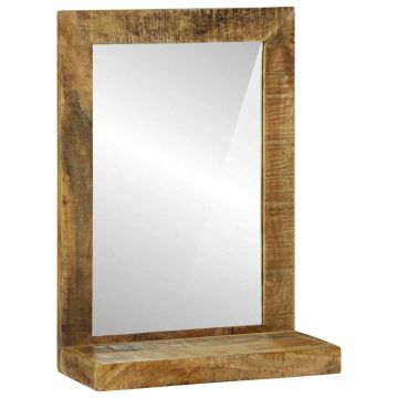 Specchio da bagno Rettangolare Marrone Legno di mango massello