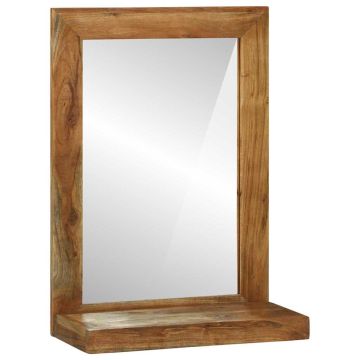 Specchio da bagno Rettangolare Marrone Legno di Acacia Massello