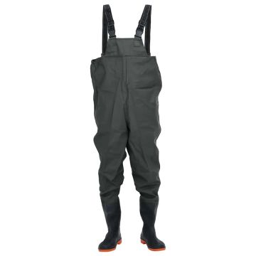 Wader da Pesca con Pettorina e Stivali Verde Scuro Taglia 40
