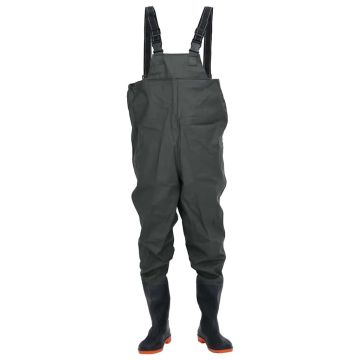 Wader da Pesca con Pettorina e Stivali Verde Scuro Taglia 41