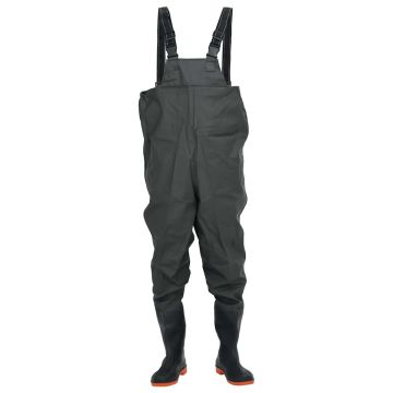 Wader da Pesca con Pettorina e Stivali Verde Scuro Taglia 45