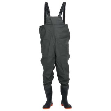 Wader da Pesca con Pettorina e Stivali Verde Scuro Taglia 46