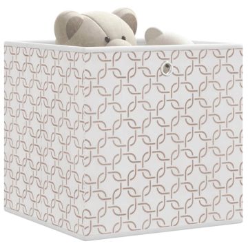 Scatole Portaoggetti 4 pz Crema 32x32x32 cm Tessuto non Tessuto