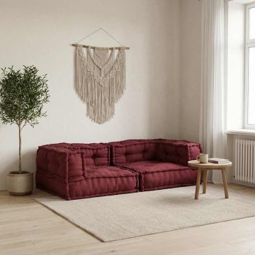 Divano Modulare a 2 Posti Marrone Rossiccio 140x70x36 in Tessuto