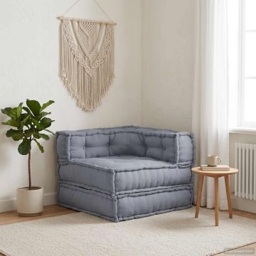 Unità di Divano Modulare Tessuto Grigio 70 x 70 x 56 cm