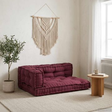 Cuscino per Divano Pallet 3 pz Tessuto Bordeaux