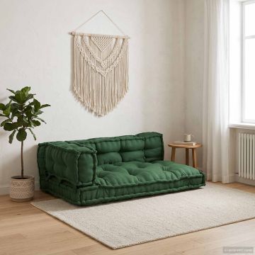 Cuscino per Divano Pallet 3 pz Tessuto Verde 120 x 80 x 38 cm
