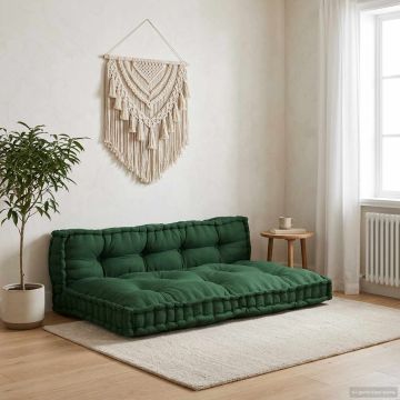 Cuscino per Divano Pallet 2 pz Tessuto Verde 120 x 80 x 38 cm