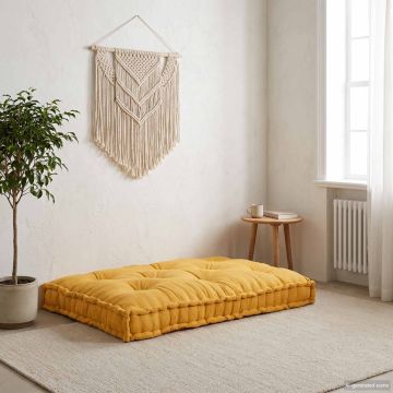 Cuscino per Divano Pallet Giallo 120 x 80 x 12 cm Tessuto