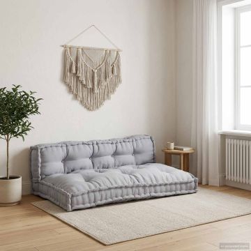 Cuscino per Divano Pallet 2 pz Tessuto Grigio 120 x 80 x 38 cm