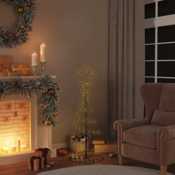 Albero di Natale a LED 80 LED Bianco Caldo 120 cm