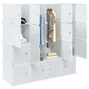 Organizzatore Portaoggetti con 16 Cubi e Aste per Appendere PP