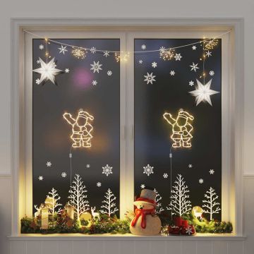 Luci di Natale Babbo Natale 2 pz 35 LED Bianco Caldo