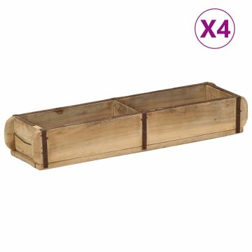 Vassoio 4 pz Marrone 57 x 15 x 9 cm Legno Recuperato Massello